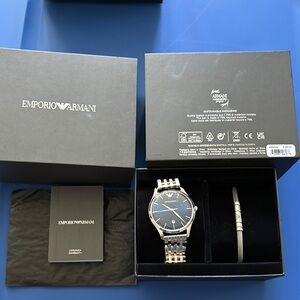 Emporio Armani Silver Watch with Bracelet